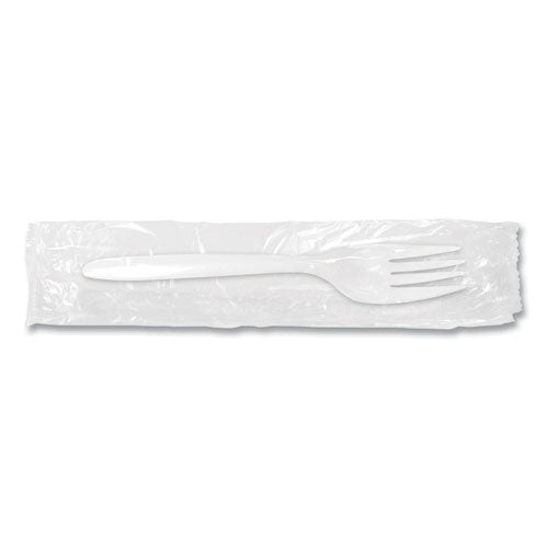 Individually Wrapped Mediumweight Cutlery, Forks, White, 1,000/carton