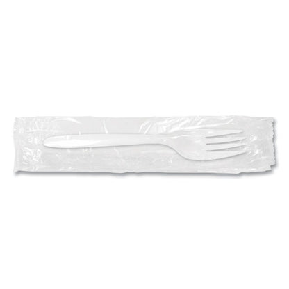 Individually Wrapped Mediumweight Cutlery, Forks, White, 1,000/carton