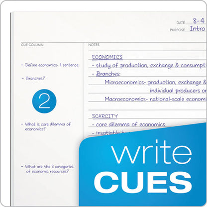 Focusnotes Notebook, 1-subject, Lecture/cornell Rule, Blue Cover, (100) 11 X 9 Sheets