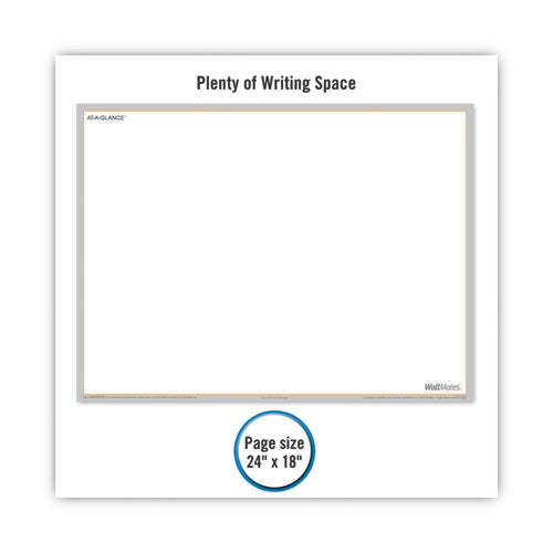 Wallmates Self-adhesive Dry Erase Writing/planning Surface, 36 X 24, White/gray/orange Sheets, Undated