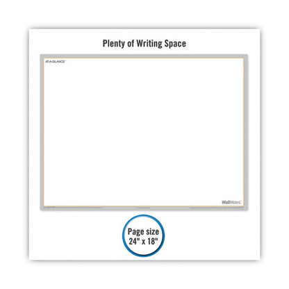 Wallmates Self-adhesive Dry Erase Writing/planning Surface, 36 X 24, White/gray/orange Sheets, Undated