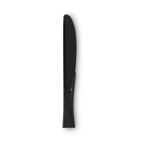 Individually Wrapped Heavyweight Knives, Polystyrene, Black, 1,000/carton