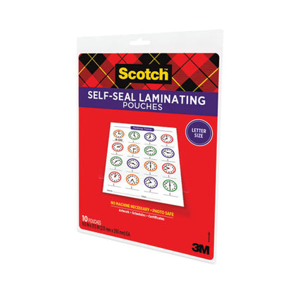 Self-sealing Laminating Pouches, 9.5 Mil, 9 X 11.5, Gloss Clear, 10/pack