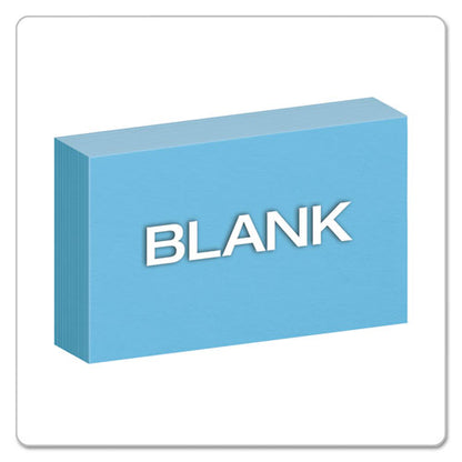 Unruled Index Cards, 3 X 5, Blue, 100/pack