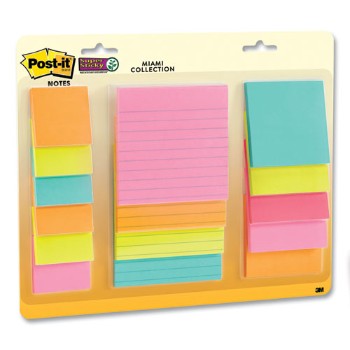 Pads In Supernova Neon Colors, (6) Unruled 2" X 2", (5) Unruled 3" X 3", (4) Note Ruled 4" X 4", 45 Sheets/pad, 15 Pads/set