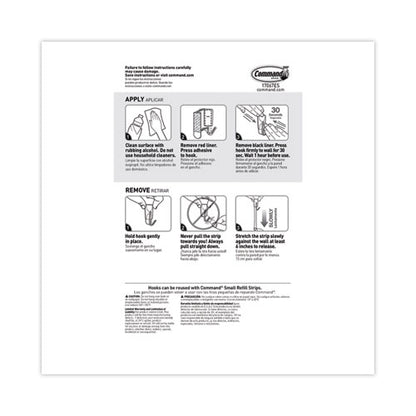 Small Wire Hooks, Small, Plastic/metal, White, 0.5 Lb Capacity, 22 Hooks And 24 Strips/pack