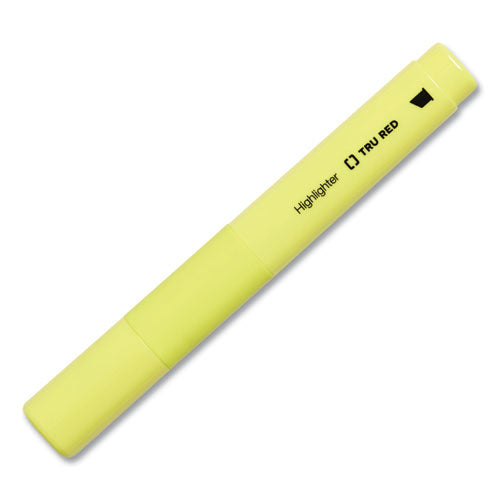 Pen Style Chisel Tip Highlighter, Yellow Ink, Chisel Tip, Yellow Barrel, 36/pack