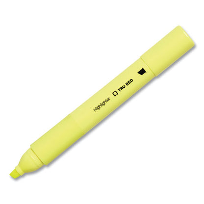 Pen Style Chisel Tip Highlighter, Yellow Ink, Chisel Tip, Yellow Barrel, 36/pack