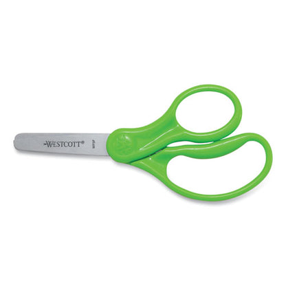 For Kids Scissors, Blunt Tip, 5" Long, 1.75" Cut Length, Assorted Bent Handles, 6/pack