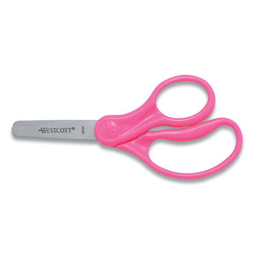 For Kids Scissors, Blunt Tip, 5" Long, 1.75" Cut Length, Assorted Bent Handles, 6/pack