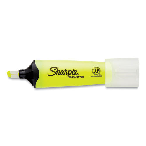 Clearview Tank-style Highlighter, Yellow Ink, Chisel Tip, Yellow/black/clear Barrel, 3/pack