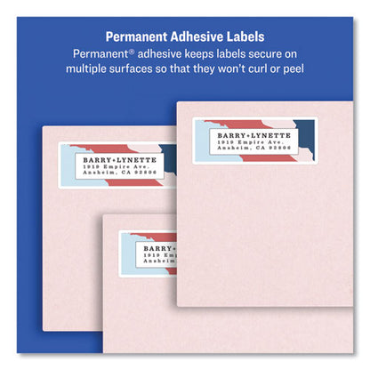 Easy Peel White Address Labels With Sure Feed Technology, Inkjet Printers, 1 X 2.63, White, 30/sheet, 10 Sheets/pack