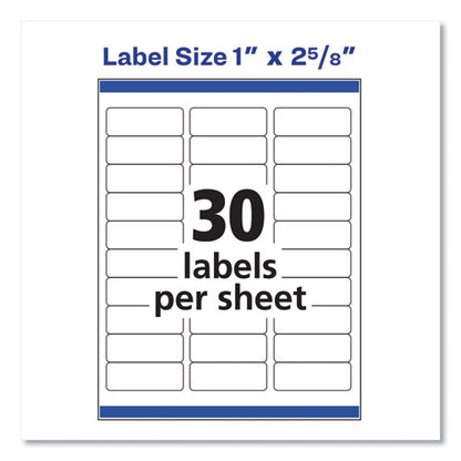 Easy Peel White Address Labels With Sure Feed Technology, Inkjet Printers, 1 X 2.63, White, 30/sheet, 10 Sheets/pack