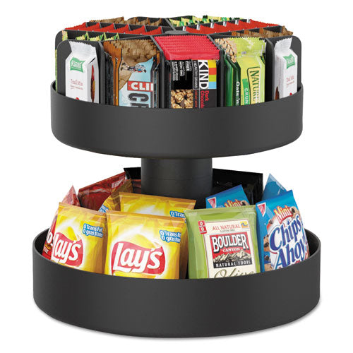 Supreme Lazy Suzan Condiment/snack Organizer, 2 Compartments, 22.05 X 2.05 X 16.14, Black