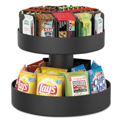 Supreme Lazy Suzan Condiment/snack Organizer, 2 Compartments, 22.05 X 2.05 X 16.14, Black