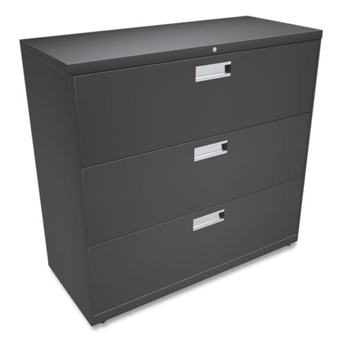 Brigade 600 Series Lateral File, 3 Legal/letter-size File Drawers, Charcoal, 42" X 18" X 39.13"