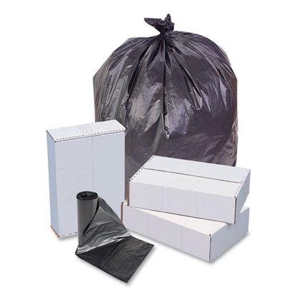 High-density Commercial Can Liners, 60 Gal, 17 Mic, 38" X 60", Black, 25 Bags/roll, 8 Interleaved Rolls/carton