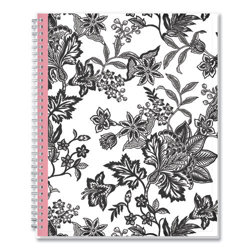 Analeis Create-your-own Cover Weekly/monthly Planner, Floral, 11 X 8.5, White/black/coral, 12-month (july To June): 2023-2024