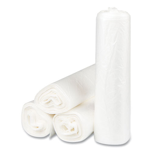 High-density Commercial Can Liners, 56 Gal, 22 Mic, 43" X 48", Natural, 25 Bags/roll, 8 Interleaved Rolls/carton