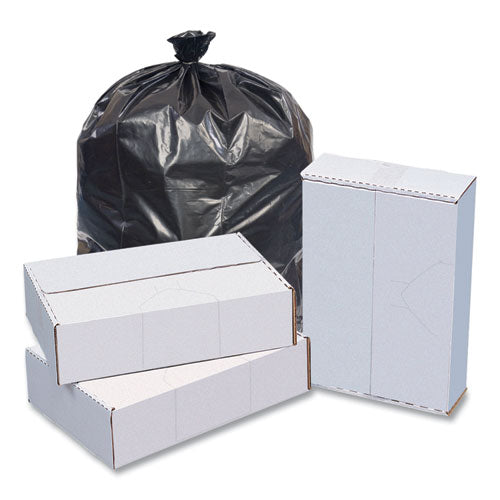 High-density Commercial Can Liners Value Pack, 60 Gal, 19 Mic, 38" X 58", Black, 25 Bags/roll, 6 Interleaved Rolls/carton