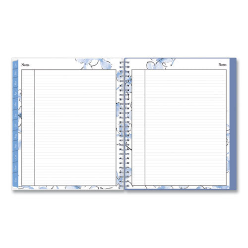 Lindley Monthly Planner, Lindley Floral Artwork, 10 X 8, White/blue/green Cover, 12-month (jan To Dec): 2024