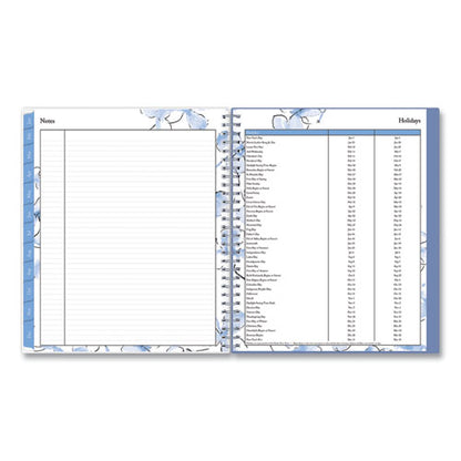 Lindley Monthly Planner, Lindley Floral Artwork, 10 X 8, White/blue/green Cover, 12-month (jan To Dec): 2024