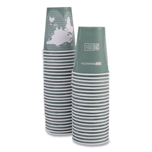 World Art Renewable And Compostable Hot Cups, 12 Oz, Gray, 50/pack