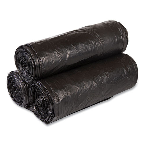 High-density Commercial Can Liners, 33 Gal, 22 Mic, 33" X 40", Black, 25 Bags/roll, 10 Interleaved Rolls/carton