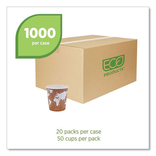 World Art Renewable And Compostable Hot Cups, 10 Oz, 50/pack, 20 Packs/carton