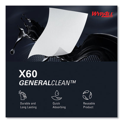 General Clean X60 Cloths, Jumbo Roll, 12.2 X 12.4, White, 1,100/roll