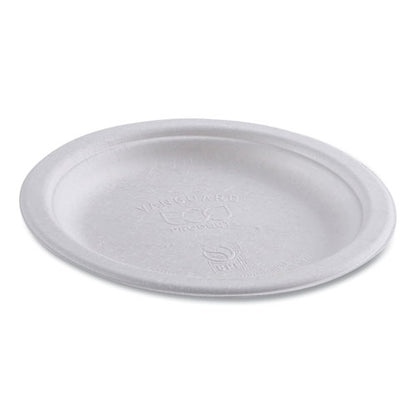 Renewable Sugarcane Plates, 6" Dia, Natural White, 1,000/carton