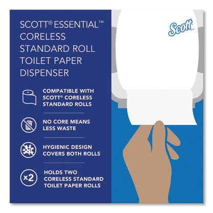 Essential Coreless Jumbo Roll Tissue Dispenser, 14.25 X 6 X 9.75, White