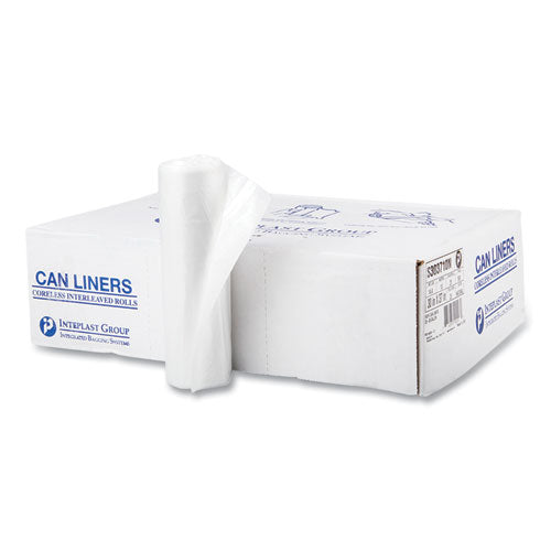 High-density Commercial Can Liners, 30 Gal, 10 Mic, 30" X 37", Clear, 25 Bags/roll, 20 Interleaved Rolls/carton