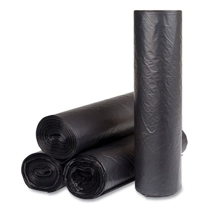 High-density Commercial Can Liners, 60 Gal, 16 Mic, 43" X 48", Black, 25 Bags/roll, 8 Interleaved Rolls/carton