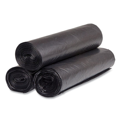 High-density Commercial Can Liners, 60 Gal, 16 Mic, 43" X 48", Black, 25 Bags/roll, 8 Interleaved Rolls/carton