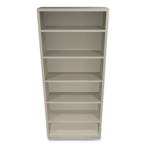 Metal Bookcase, Six-shelf, 34.5w X 12.63d X 81.13h, Putty