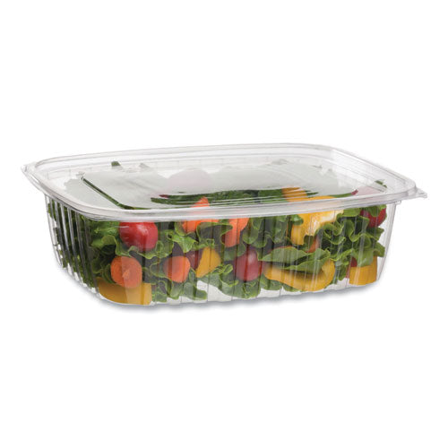 Renewable And Compostable Rectangular Deli Containers, 48 Oz, 8 X 6 X 2, Clear, Plastic, 50/pack, 4 Packs/carton