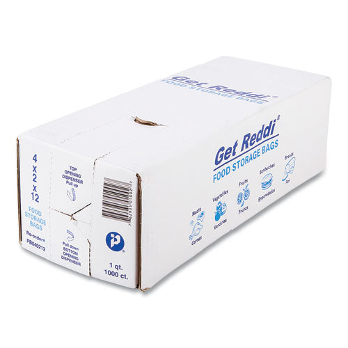 Food Bags, 1 Qt, 0.68 Mil, 4" X 12", Clear, 1,000/carton