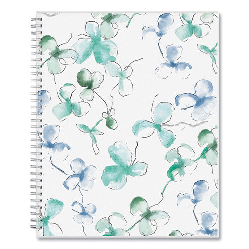 Lindley Weekly/monthly Planner, Lindley Floral Artwork, 11 X 8.5, White/blue/green Cover, 12-month (jan To Dec): 2024