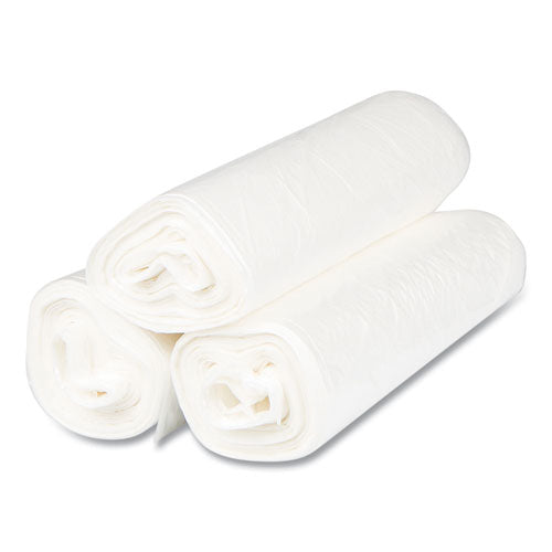 High-density Commercial Can Liners, 10 Gal, 8 Mic, 24" X 24", Natural, 50 Bags/roll, 20 Interleaved Rolls/carton