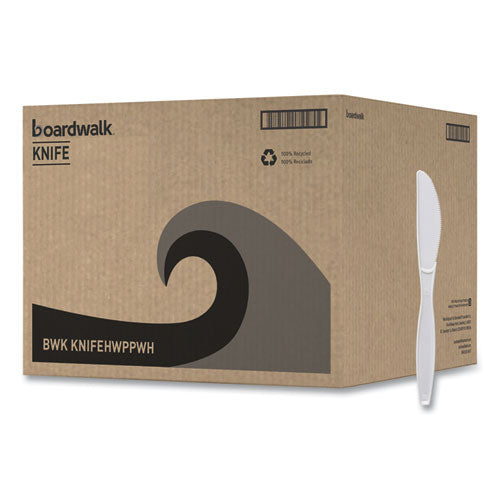 Heavyweight Polypropylene Cutlery, Knife, White, 1000/carton