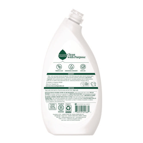 Toilet Bowl Cleaner, Fresh Mint Scent, 24 Oz Bottle, 4/carton