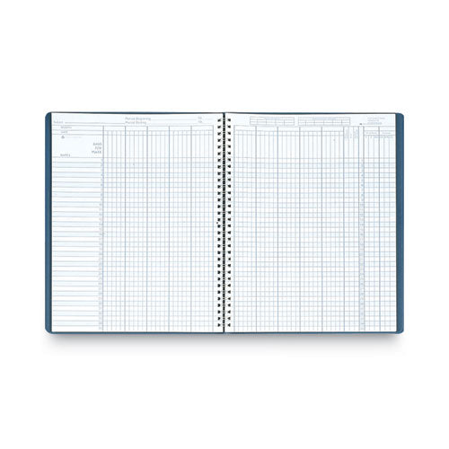 Recycled Class Record Book, 9-10 Week Term: Two-page Spread (35 Students), Two-page Spread (8 Classes), 11 X 8.5, Blue Cover