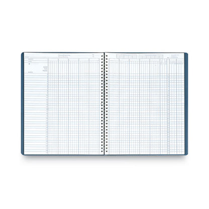 Recycled Class Record Book, 9-10 Week Term: Two-page Spread (35 Students), Two-page Spread (8 Classes), 11 X 8.5, Blue Cover