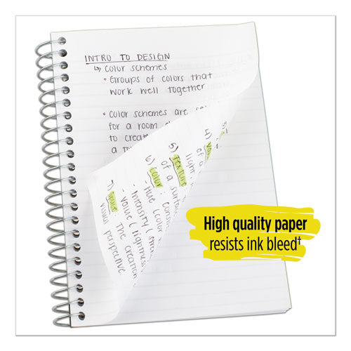 Wirebound Notebook With Two Pockets, 1-subject, Medium/college Rule, Red Cover, (100) 11 X 8.5 Sheets