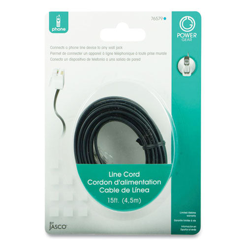 Line Cord, Plug/plug, 15 Ft, Black