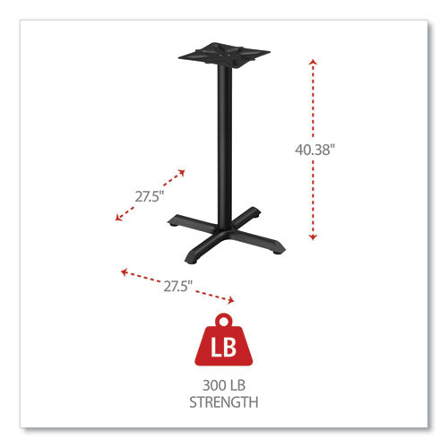 Alera Hospitality Series Single-column Bases, 27.5" Diameter X 40.38"h, 300 Lb Cap, Steel, Black