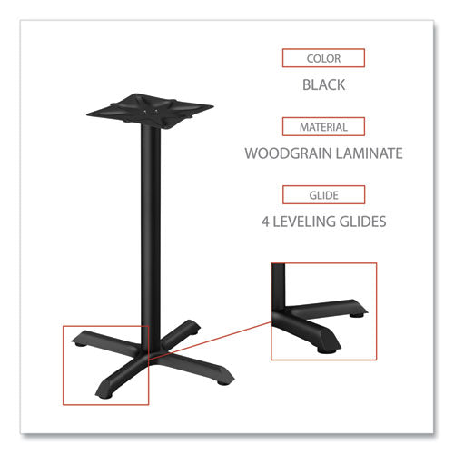 Alera Hospitality Series Single-column Bases, 27.5" Diameter X 40.38"h, 300 Lb Cap, Steel, Black