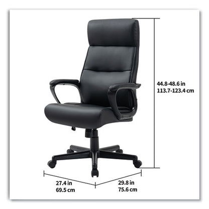 Alera Oxnam Series High-back Task Chair, Supports Up To 275 Lbs, 17.56" To 21.38" Seat Height, Black Seat/back, Black Base