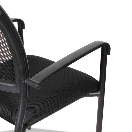 Alera Eikon Series Stacking Mesh Guest Chair, 20.86" X 24.01" X 33.07", Black Seat, Black Back, Black Base, 2/carton